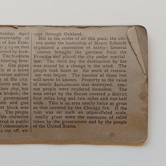 ANTIQUE Stereograph Card San Francisco after the Earthquake Old Jewish Synagogue - Picture 7 of 8